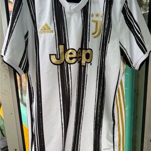 Adidas Juventus Black and White Jersey with Gold Details